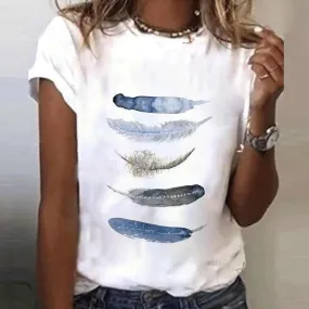 Freedom Feather T-Shirt mit kurzen Ärmeln