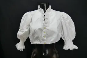 Gr.40 Dirndlbluse weiß Bluse für Dirndl Diolen Baumwollmischung Spitze B10754