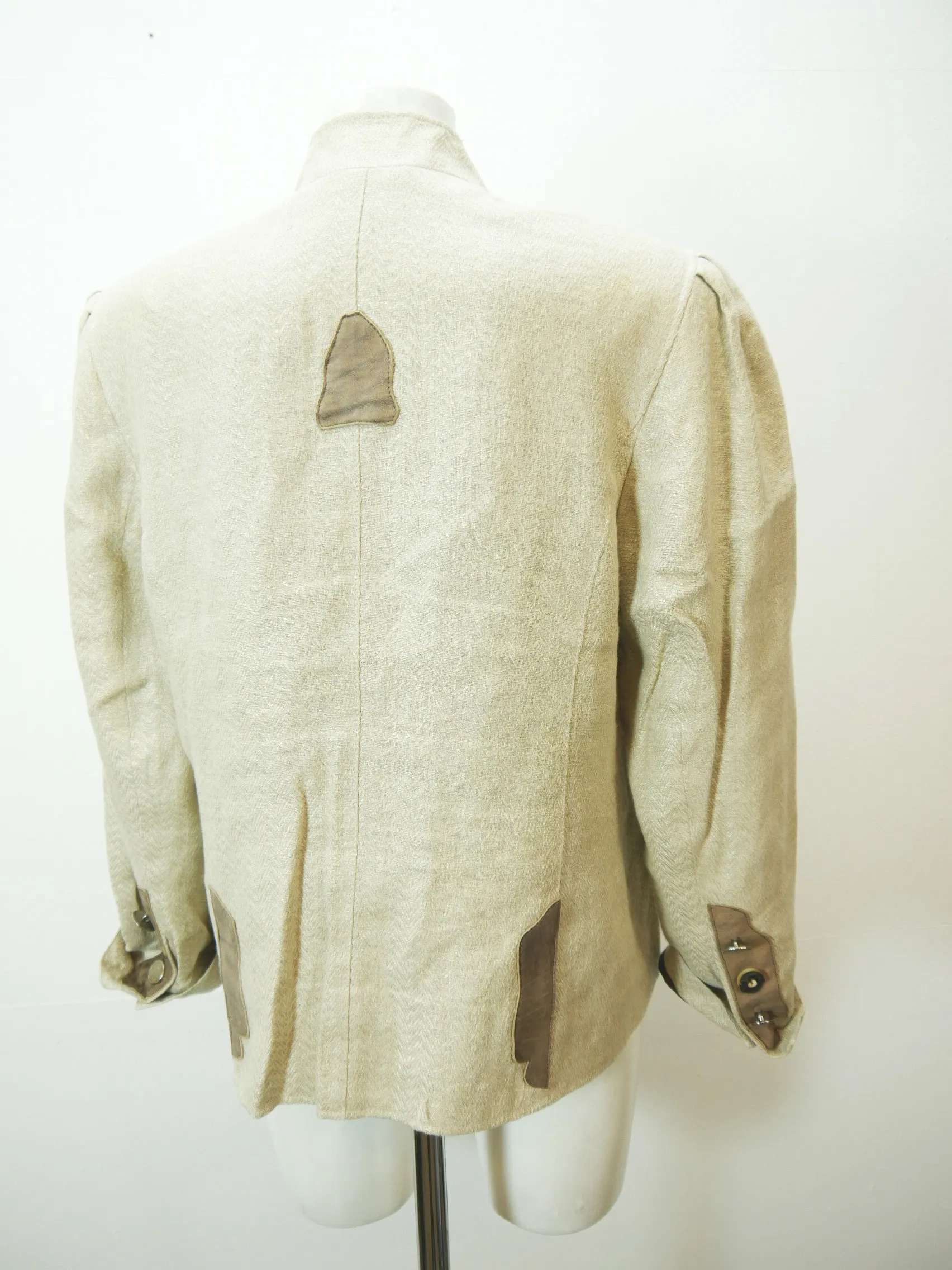 Julius Lang beige mit Stickerei sagenhafte Damen Leinen Trachtenjacke Gr.40