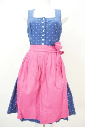 Siebzehnrübl Schliersee blau mit Karree phantastisches Dirndl mit Schürze Gr.44