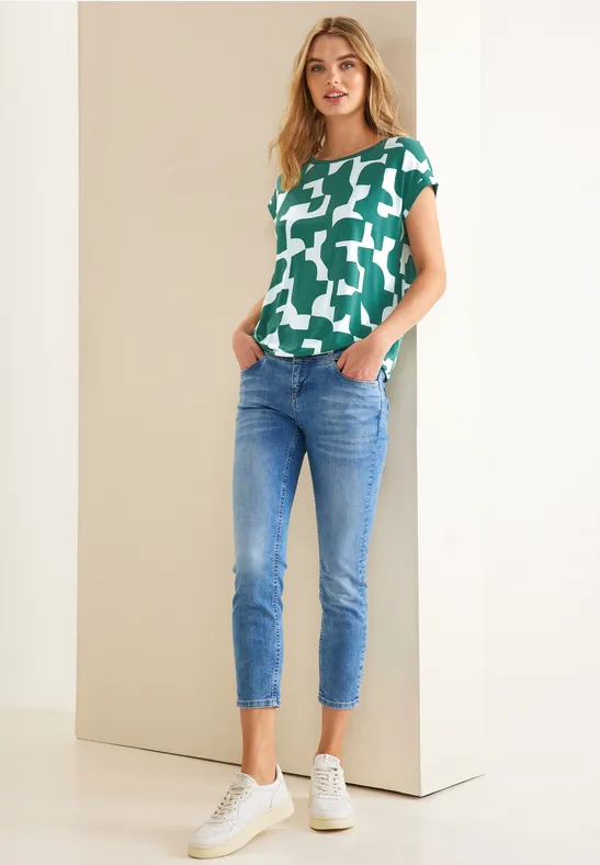 Street One Print T-Shirt mit Stricktape 
