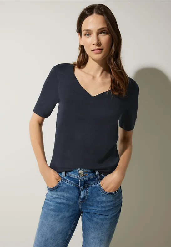 Street One T-Shirt mit Herz Ausschnitt 
