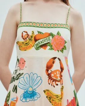 Swing-Kleid mit Graffiti für Damen